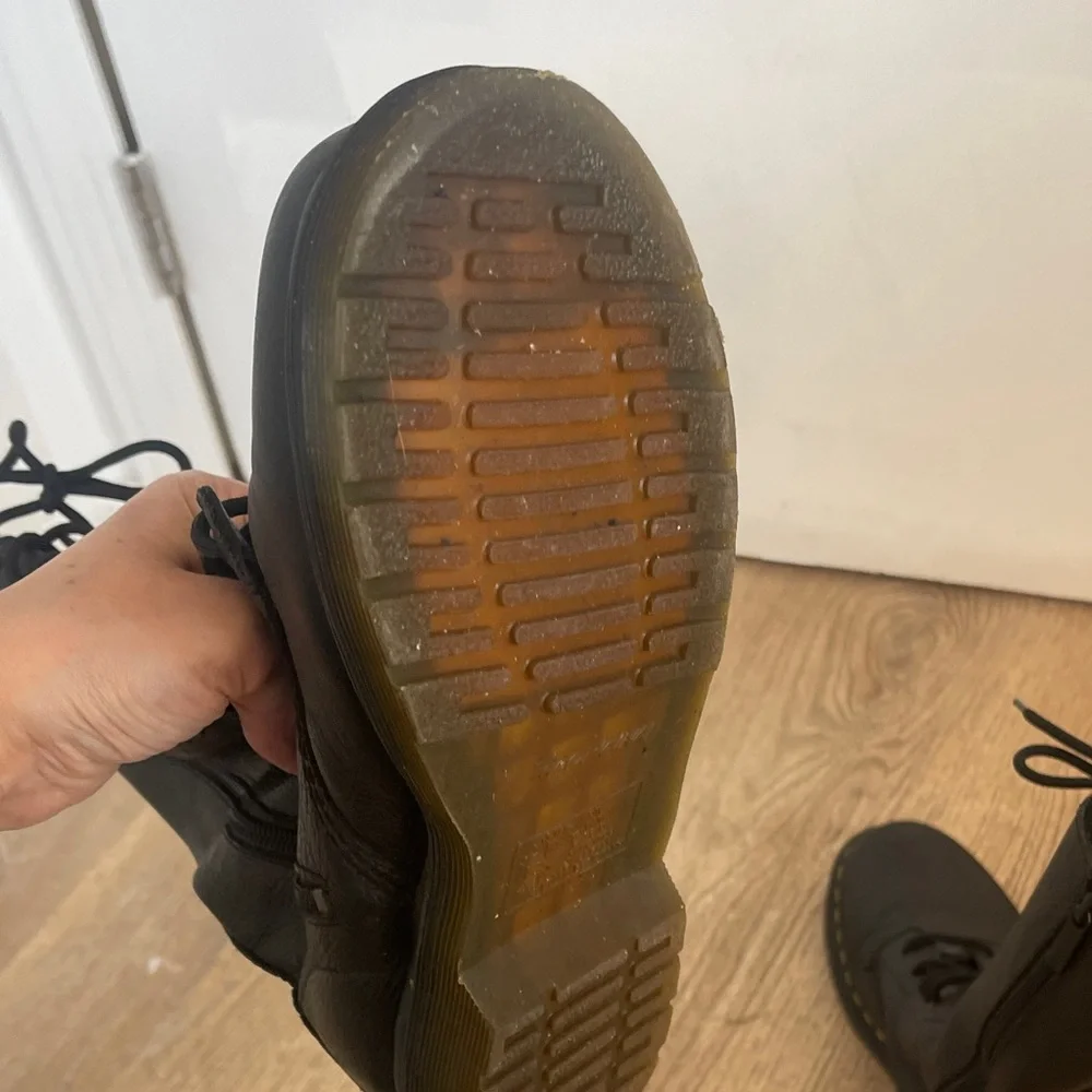 Dr. Martens Black Leather Lace-Up Combat Boots - Picture 5 of 6